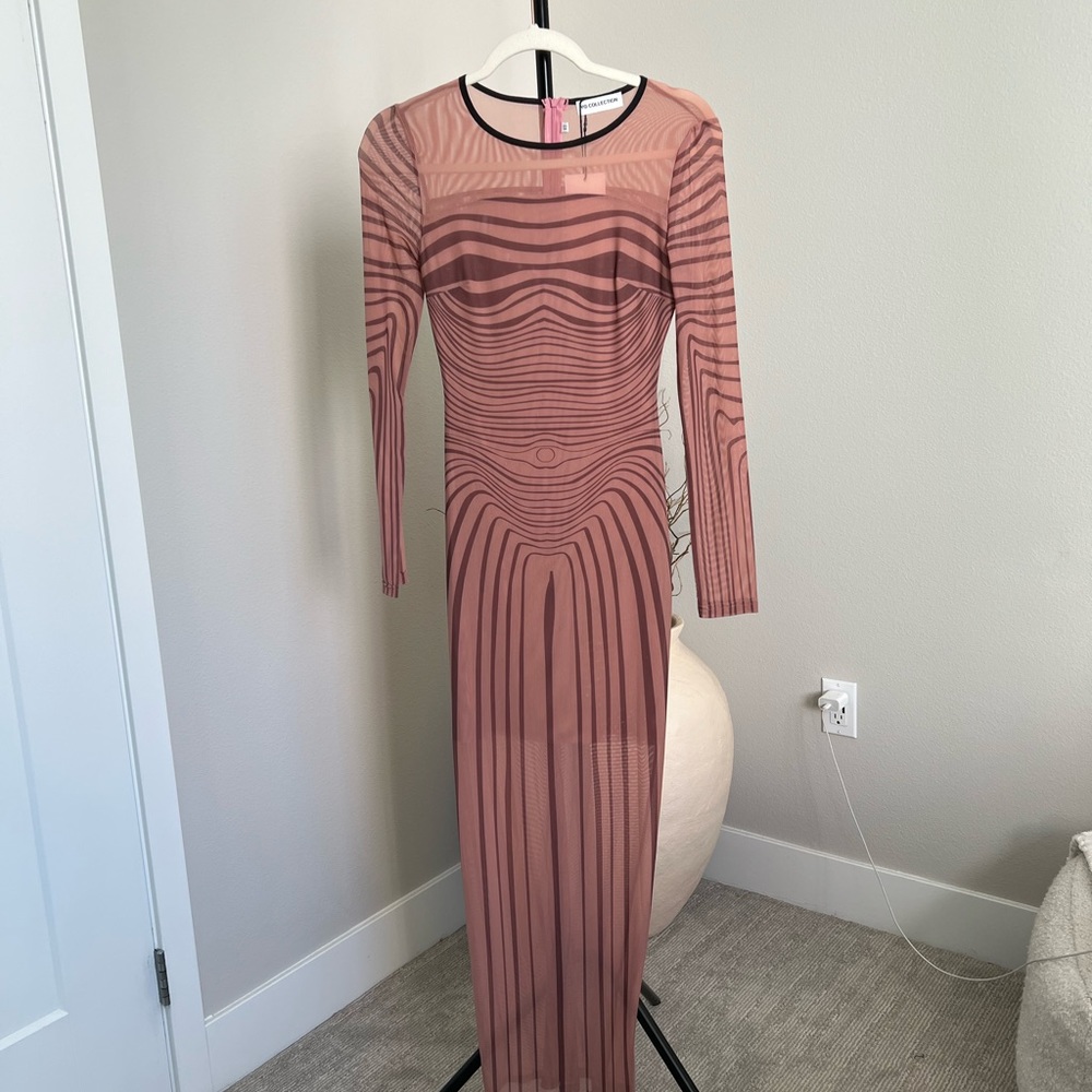 NWT Bush Long Sleeve Mesh Dress - Picture 3 of 7